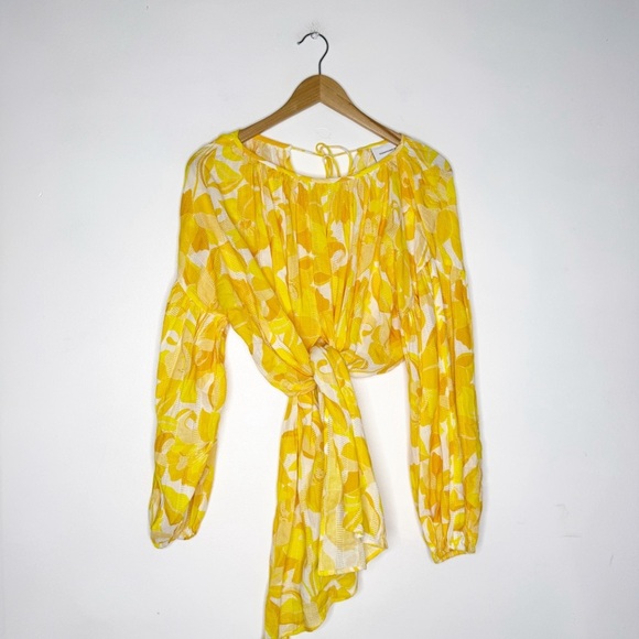 Significant Other Isla Printed Cropped Blouse Size 6 - Picture 7 of 8